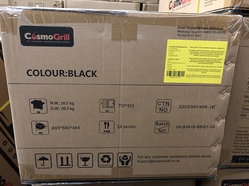 CosmoGrill Pro Deluxe 6+1 Gas Burner BBQ Grill – Large Outdoor Barbecue with Side Burner, Warming Rack, Thermometer & Weatherproof Cover – Black - Image 7