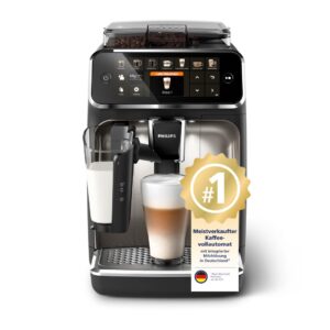 Philips Series 5400 LatteGo Fully Automatic Coffee Machine – 12 Drinks, TFT Touch Display, Built-in Grinder, EP5441/50 Black