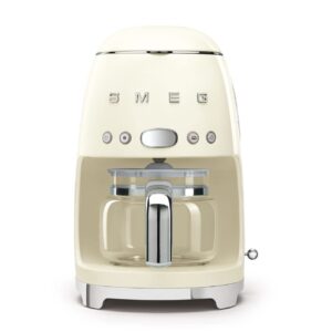Smeg DCF02CRUK Drip Coffee Maker – 1.4 L, Aroma Selector, Auto-Start Timer, Anti-Drip System, Digital Display, Cream