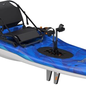 Pelican Getaway 110 HDII Pedal Drive Recreational Kayak – 11 ft Sit-On-Top, Vapor Deep Blue-White, 300 lb Capacity