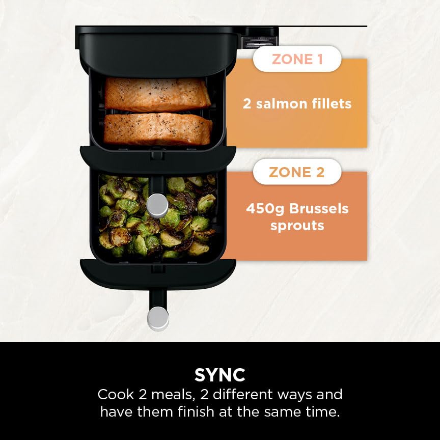 Ninja SL300UK Double Stack Air Fryer - Vertical Dual Zone, 7.6L, 2 Drawers & Racks, 6 Cooking Functions, Space Saving Design, Black - Image 18