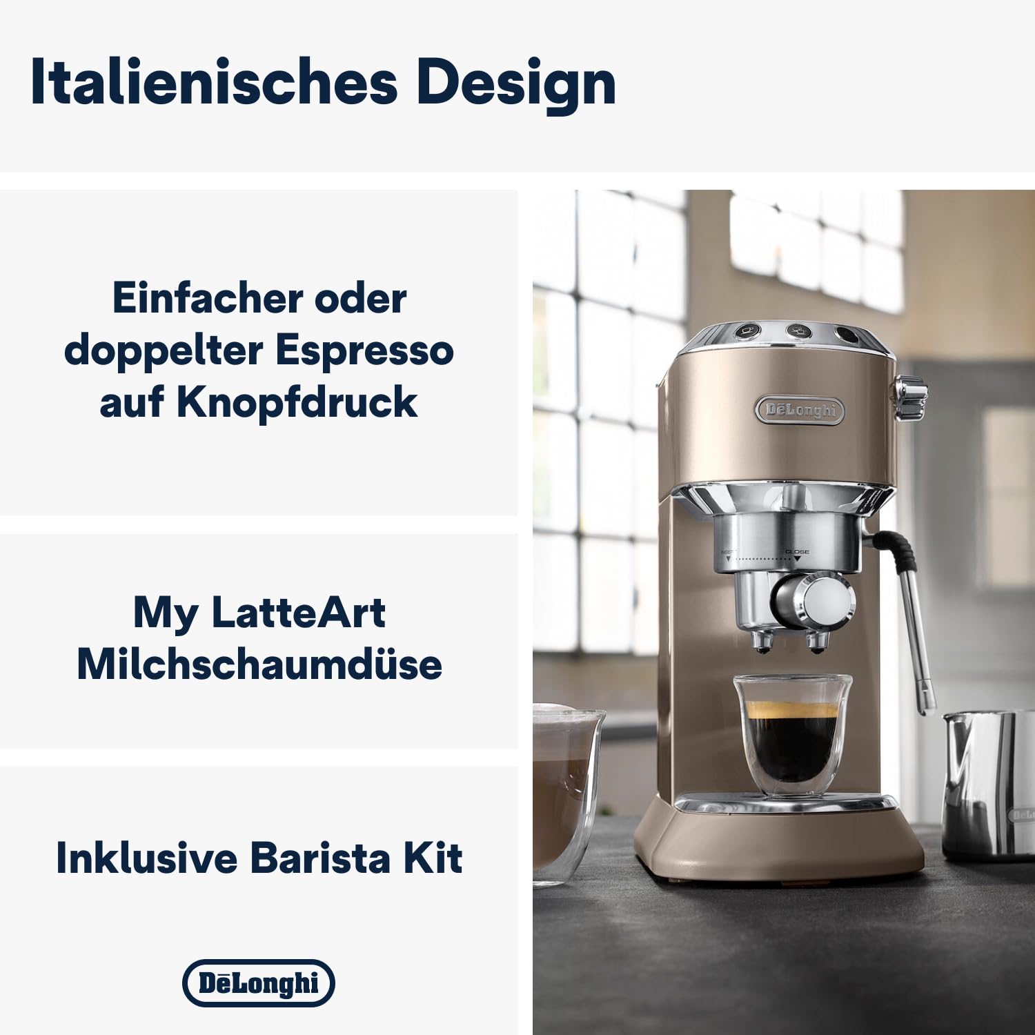 De'Longhi Dedica Style EC685.M Espresso Machine – Slim 15 cm Design, Milk Frother, 15-Bar Pressure, 1L Water Tank, Compatible with Ground Coffee & ESE Pods, Stainless Steel - Image 21