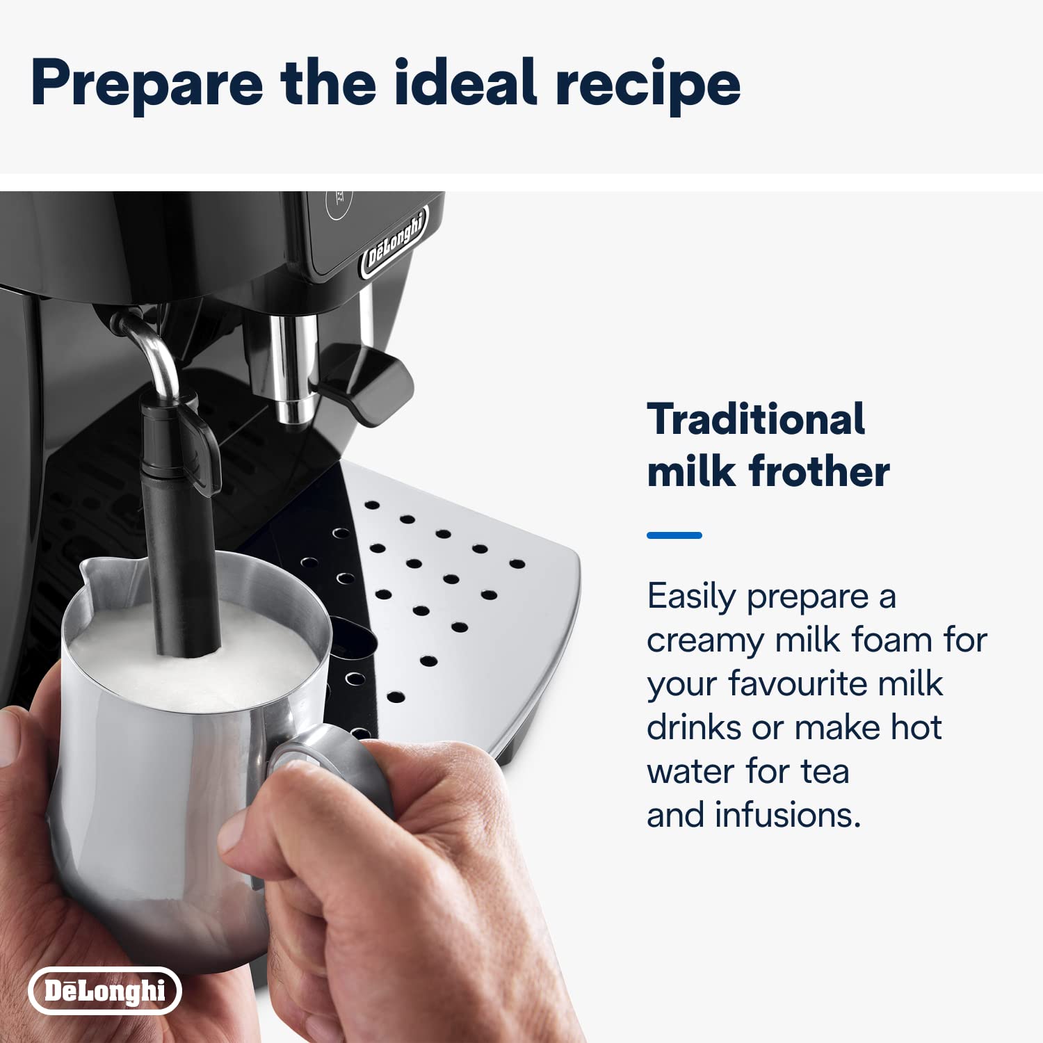 De’Longhi Magnifica ECAM222.20.B – Automatic Bean-to-Cup Espresso Machine with 4 One-Touch Recipes & Milk Nozzle, 1450 W (Black) - Image 12