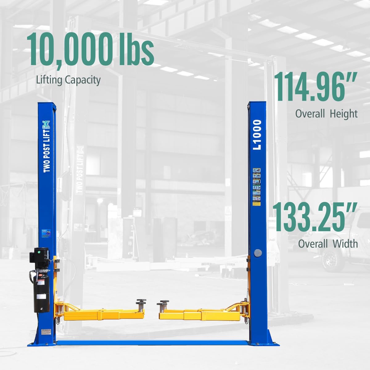 XK L1000 2-Post Car Lift – 10,000 lbs / 4,536 kg Capacity, 220V Auto Hydraulic Truck Hoist with 3-Year Parts Warranty - Image 26