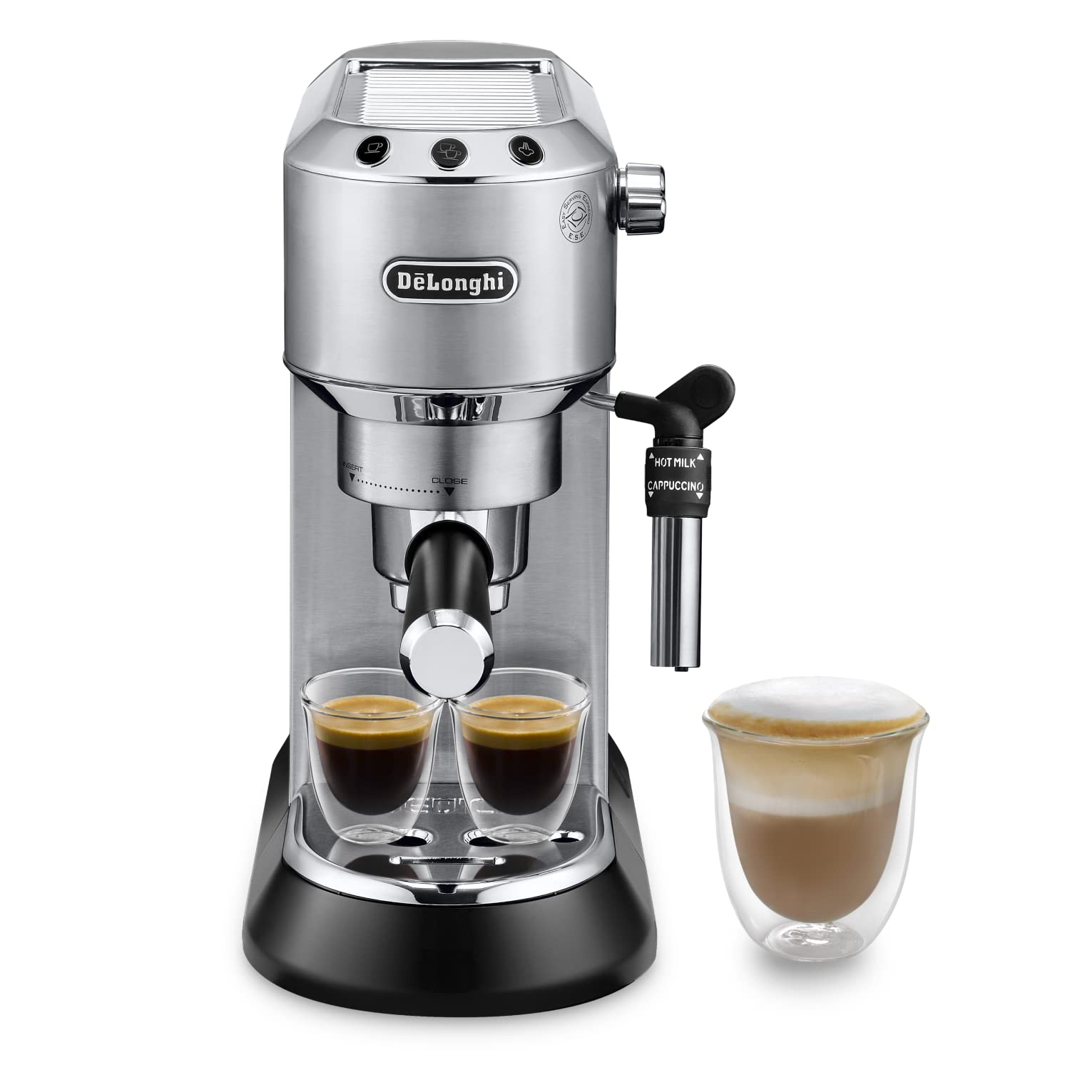 De'Longhi Dedica Style EC685.M Espresso Machine – Slim 15 cm Design, Milk Frother, 15-Bar Pressure, 1L Water Tank, Compatible with Ground Coffee & ESE Pods, Stainless Steel - Image 7