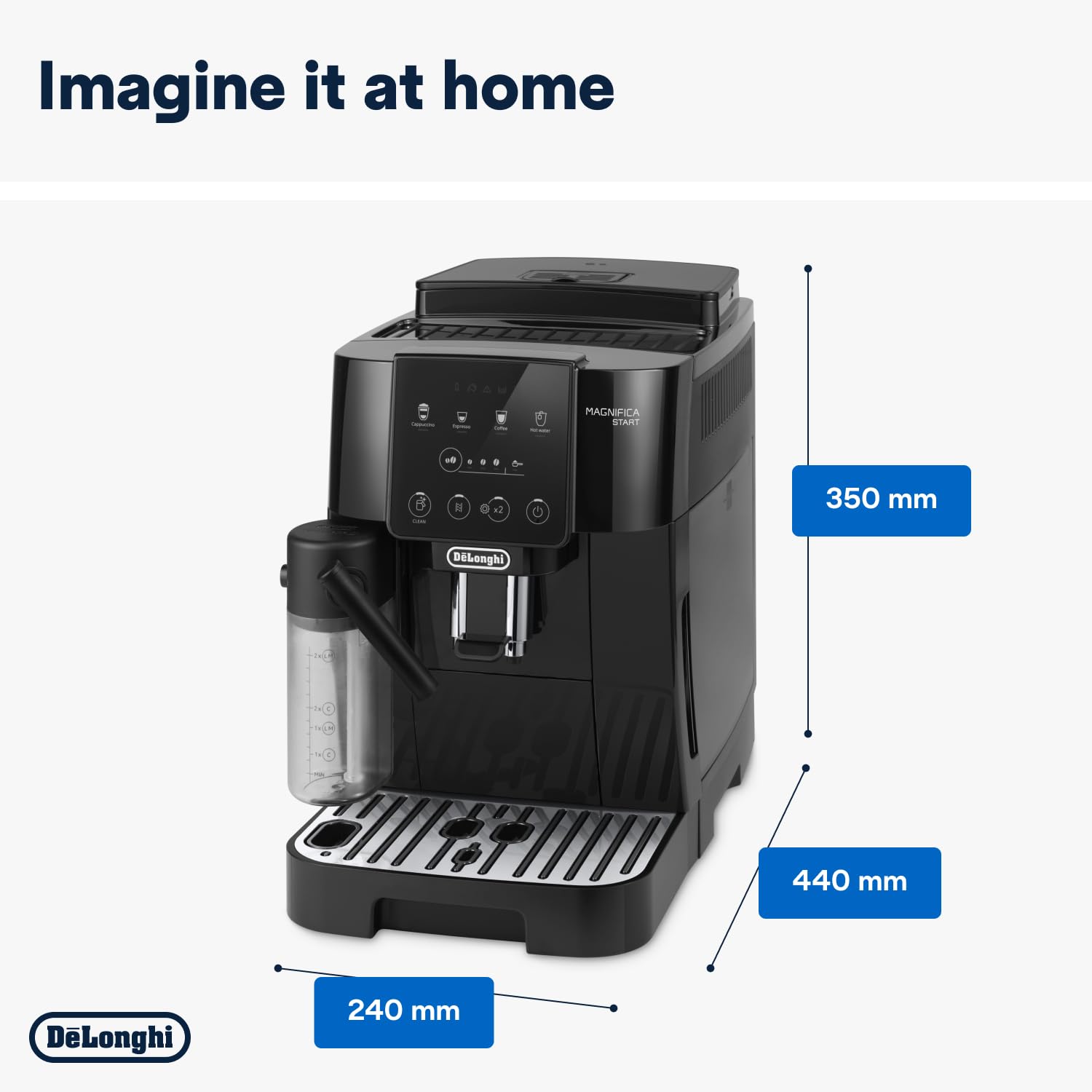 De’Longhi Magnifica ECAM222.20.B – Automatic Bean-to-Cup Espresso Machine with 4 One-Touch Recipes & Milk Nozzle, 1450 W (Black) - Image 7