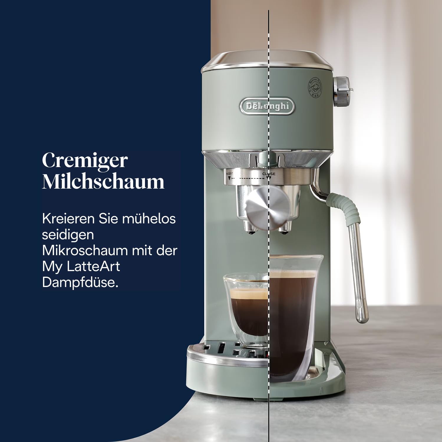 De'Longhi Dedica Style EC685.M Espresso Machine – Slim 15 cm Design, Milk Frother, 15-Bar Pressure, 1L Water Tank, Compatible with Ground Coffee & ESE Pods, Stainless Steel - Image 45