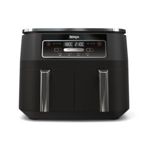 Ninja AF300UK Dual Zone Air Fryer - 7.6L, 2 Drawers, 6-in-1 Cooking, Energy Efficient, Oil-Free, Non-Stick, Dishwasher Safe, Black/Silver