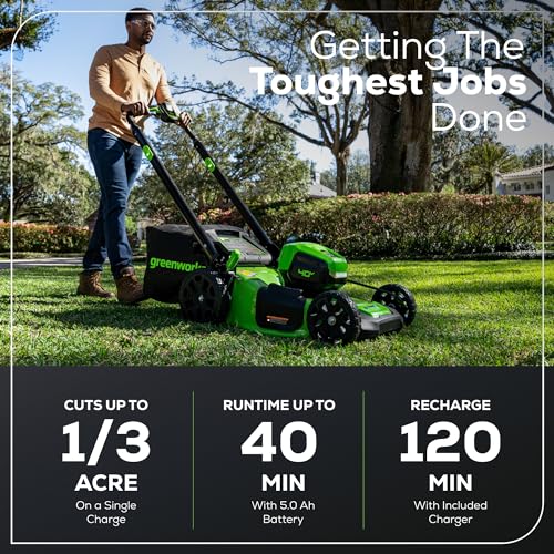 Greenworks 40V Cordless Electric Lawn Mower – 16″ (40.6 cm) Deck, 4.0 Ah Battery, 45 Min Runtime - Image 47