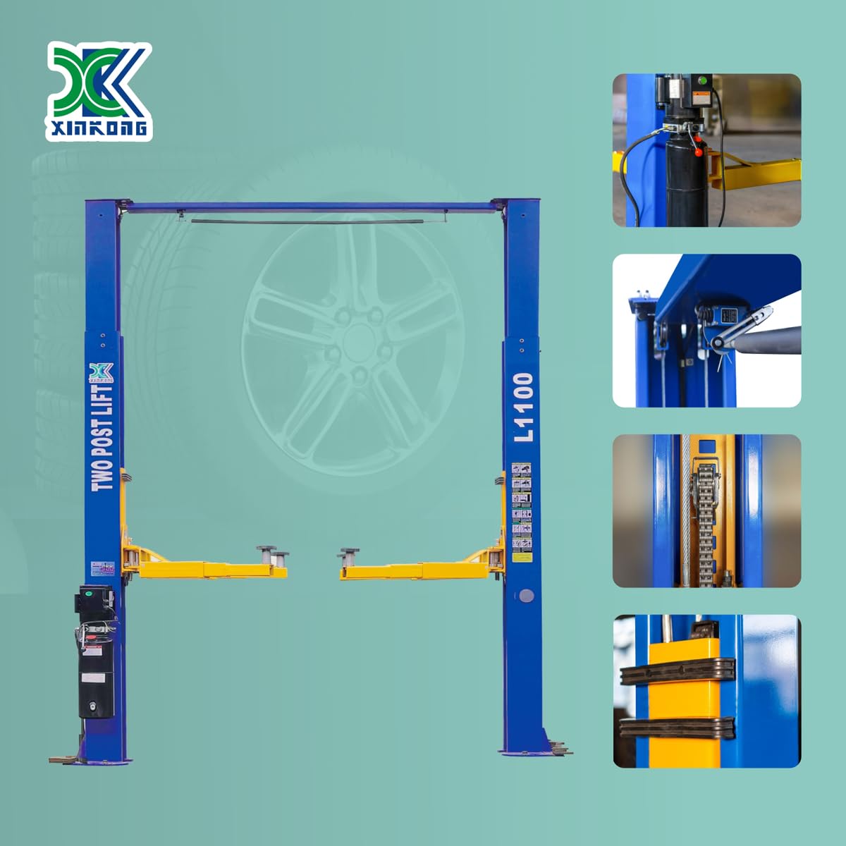 XK L1000 2-Post Car Lift – 10,000 lbs / 4,536 kg Capacity, 220V Auto Hydraulic Truck Hoist with 3-Year Parts Warranty - Image 33