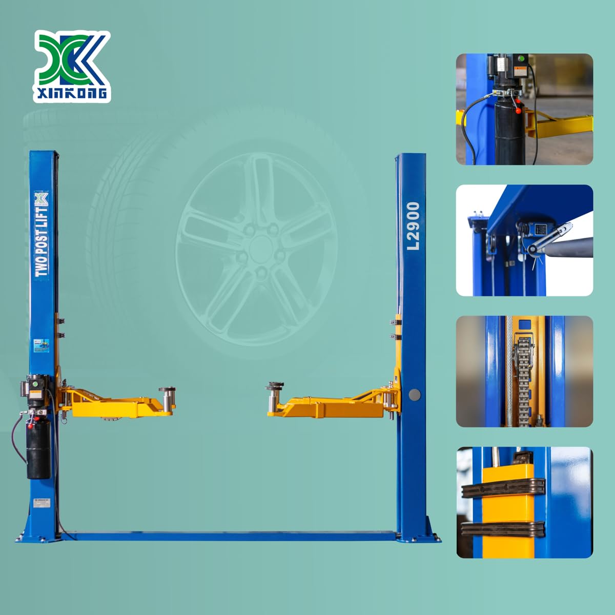 XK L1000 2-Post Car Lift – 10,000 lbs / 4,536 kg Capacity, 220V Auto Hydraulic Truck Hoist with 3-Year Parts Warranty - Image 24