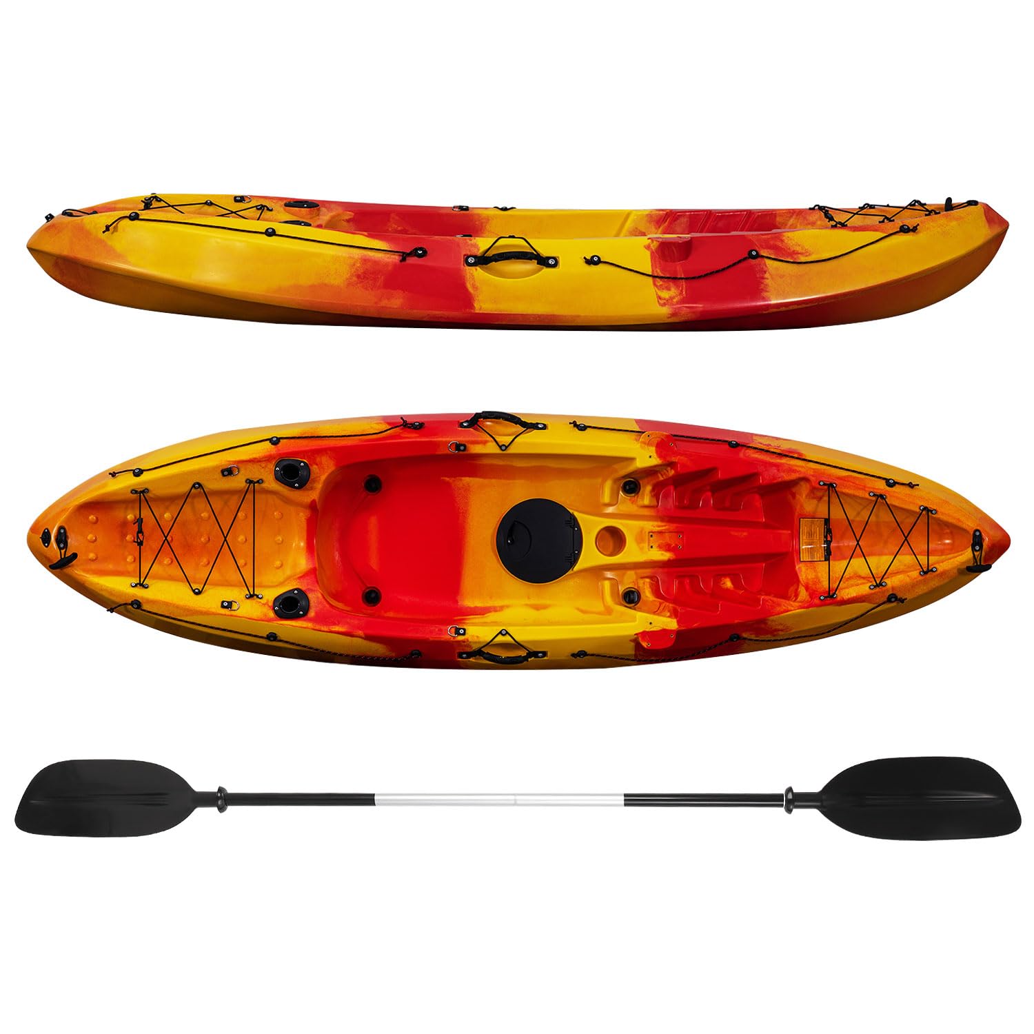 Garvee 12.4 ft Sit-On-Top Kayak – 2-Person HDPE Fishing Kayak, 661 lb Capacity with Accessories - Image 2