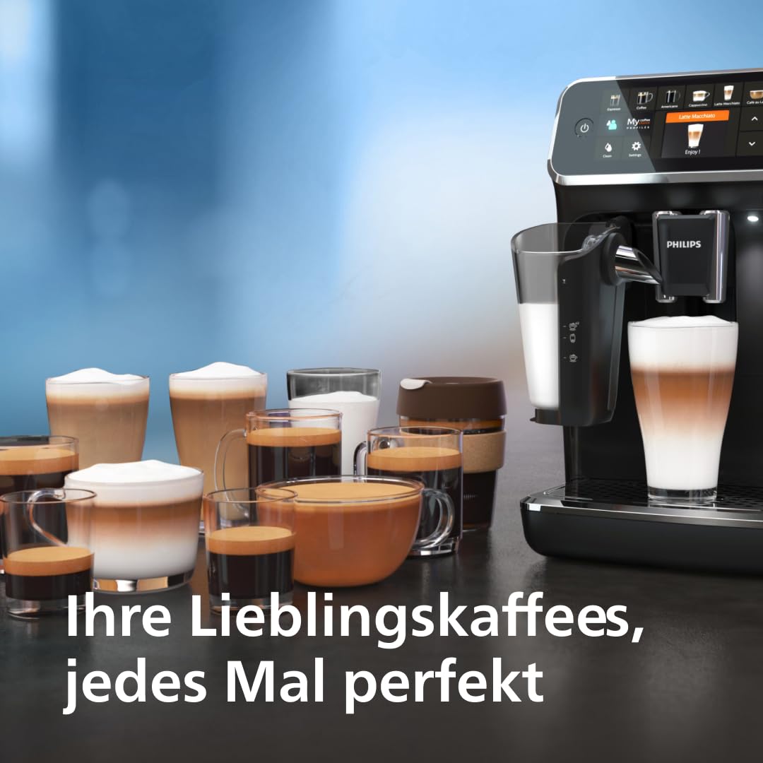 Philips Series 5400 LatteGo Fully Automatic Coffee Machine – 12 Drinks, TFT Touch Display, Built-in Grinder, EP5441/50 Black - Image 9