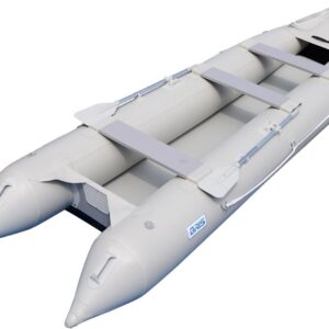 BRIS 15.4 ft Inflatable Fishing Kayak – 3-Person Drop-Stitch Canoe with 10 HP Motor Mount