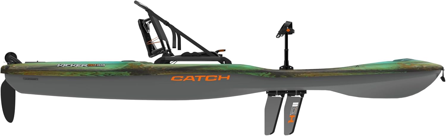 Pelican Catch Kicker 110 HDII Pedal Drive Fishing Kayak – 11 ft Sit-On-Top with HyDryve II & ErgoBoost Seat (Amazonia) - Image 2
