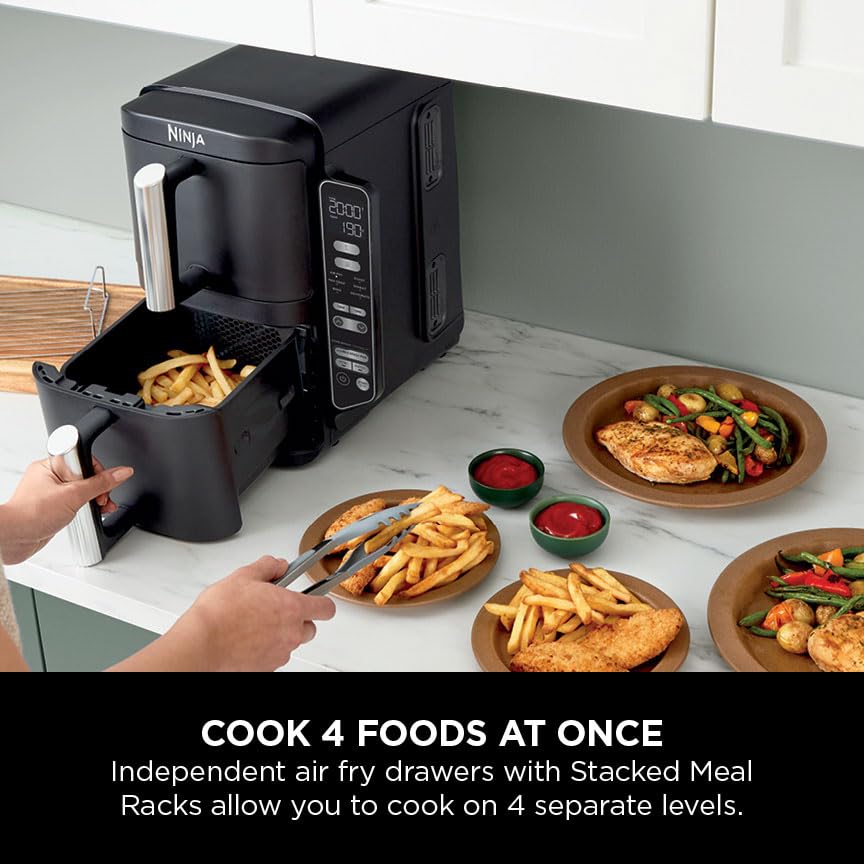 Ninja SL300UK Double Stack Air Fryer - Vertical Dual Zone, 7.6L, 2 Drawers & Racks, 6 Cooking Functions, Space Saving Design, Black - Image 15