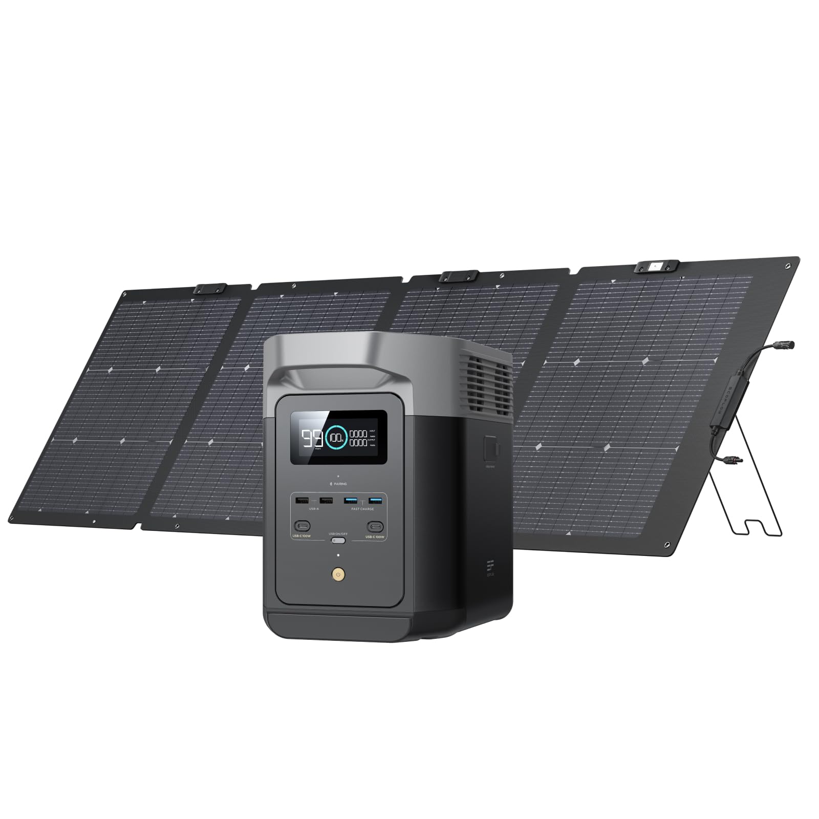 EF ECOFLOW DELTA 2 Portable Power Station – 1 024 Wh LiFePO₄ Solar Generator | 1 800 W AC & 100 W USB-C for Home Backup, Camping & RV - Image 2