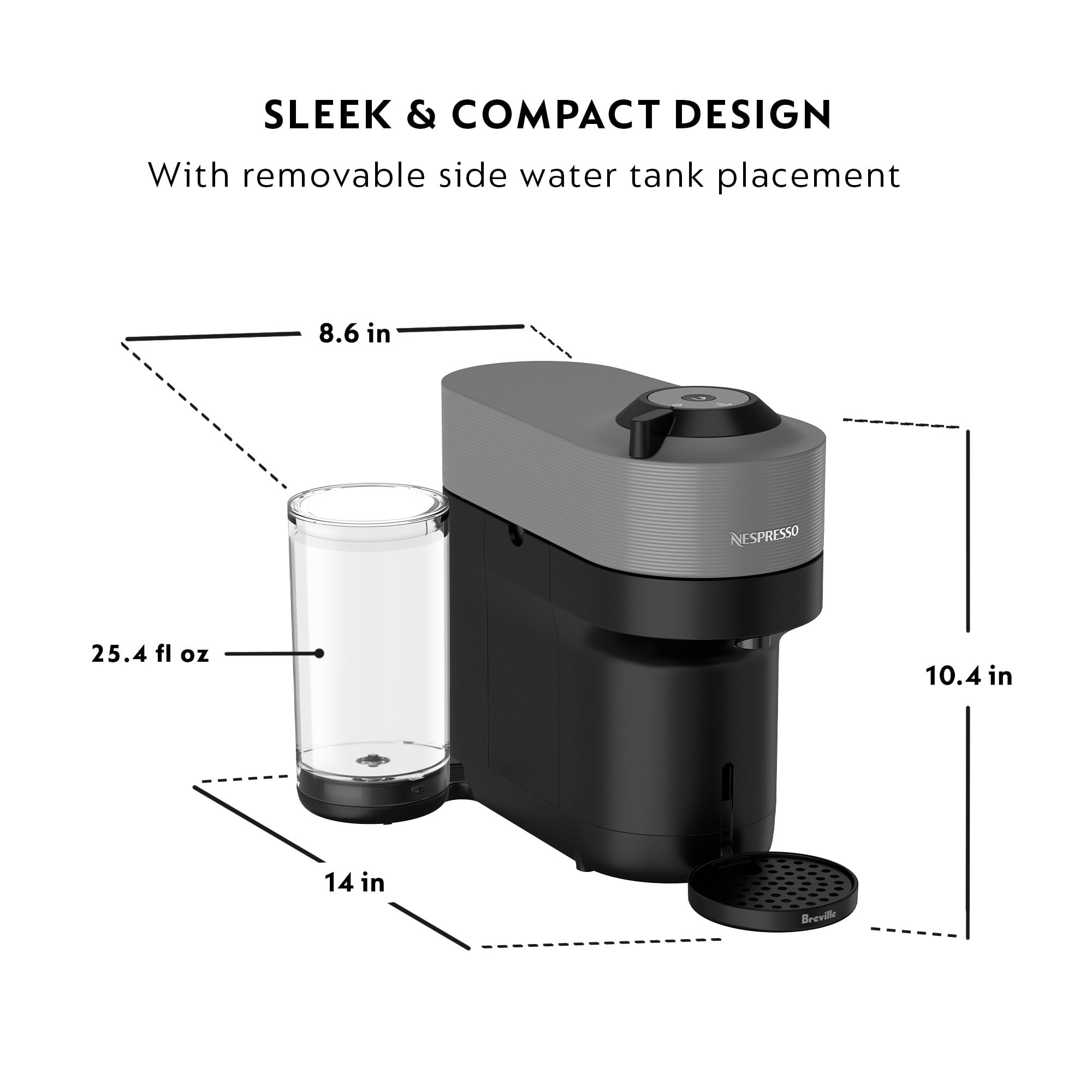 Nespresso Vertuo Pop+ Coffee & Espresso Maker by Breville – Coconut White | 5 Brew Sizes, 0.74L Removable Tank, Compact & Sustainable Design - Image 33