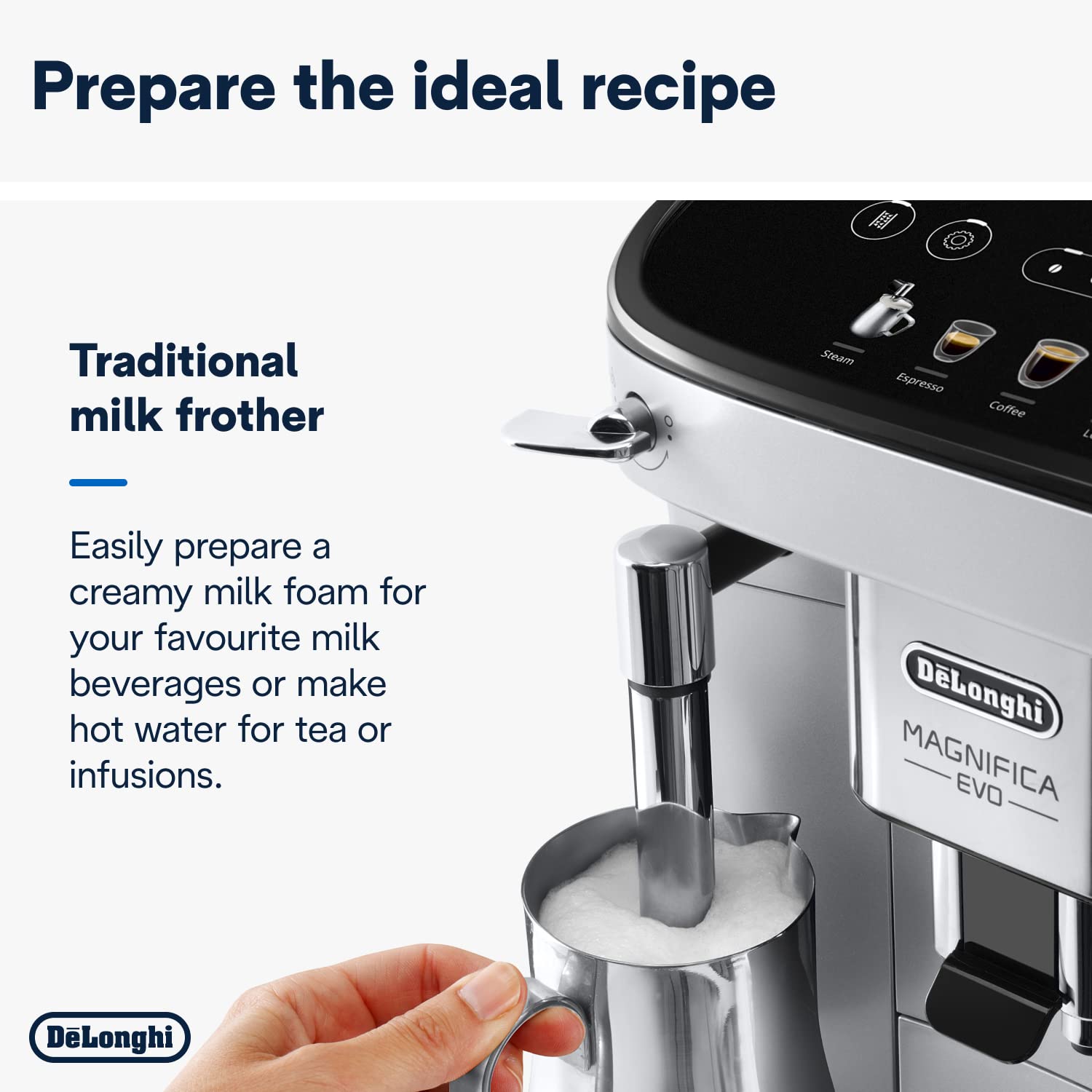 De’Longhi Magnifica Evo ECAM292.33.SB – Bean-to-Cup Coffee & Cappuccino Maker with LatteCrema System, Silver - Image 4