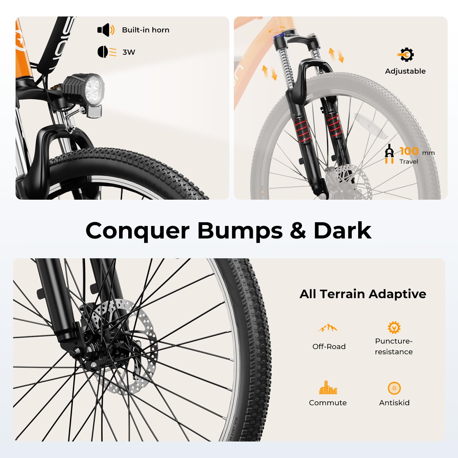 Jasion EB5 26″ / 66 cm Electric Bike – 350 W Motor, Removable 36 V Battery, 40 mi / 64 km Range - Image 25