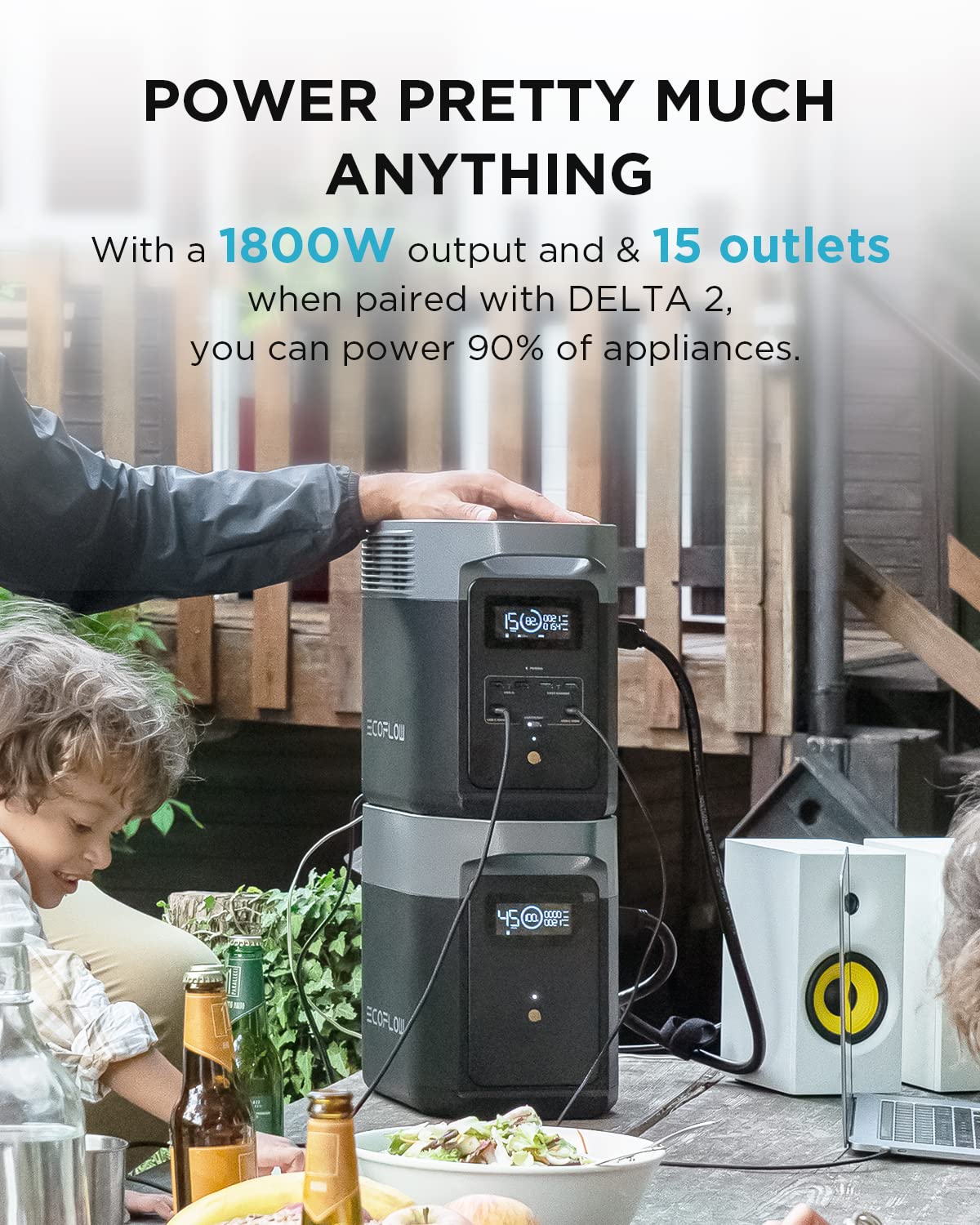 EF ECOFLOW DELTA 2 Portable Power Station – 1 024 Wh LiFePO₄ Solar Generator | 1 800 W AC & 100 W USB-C for Home Backup, Camping & RV - Image 23