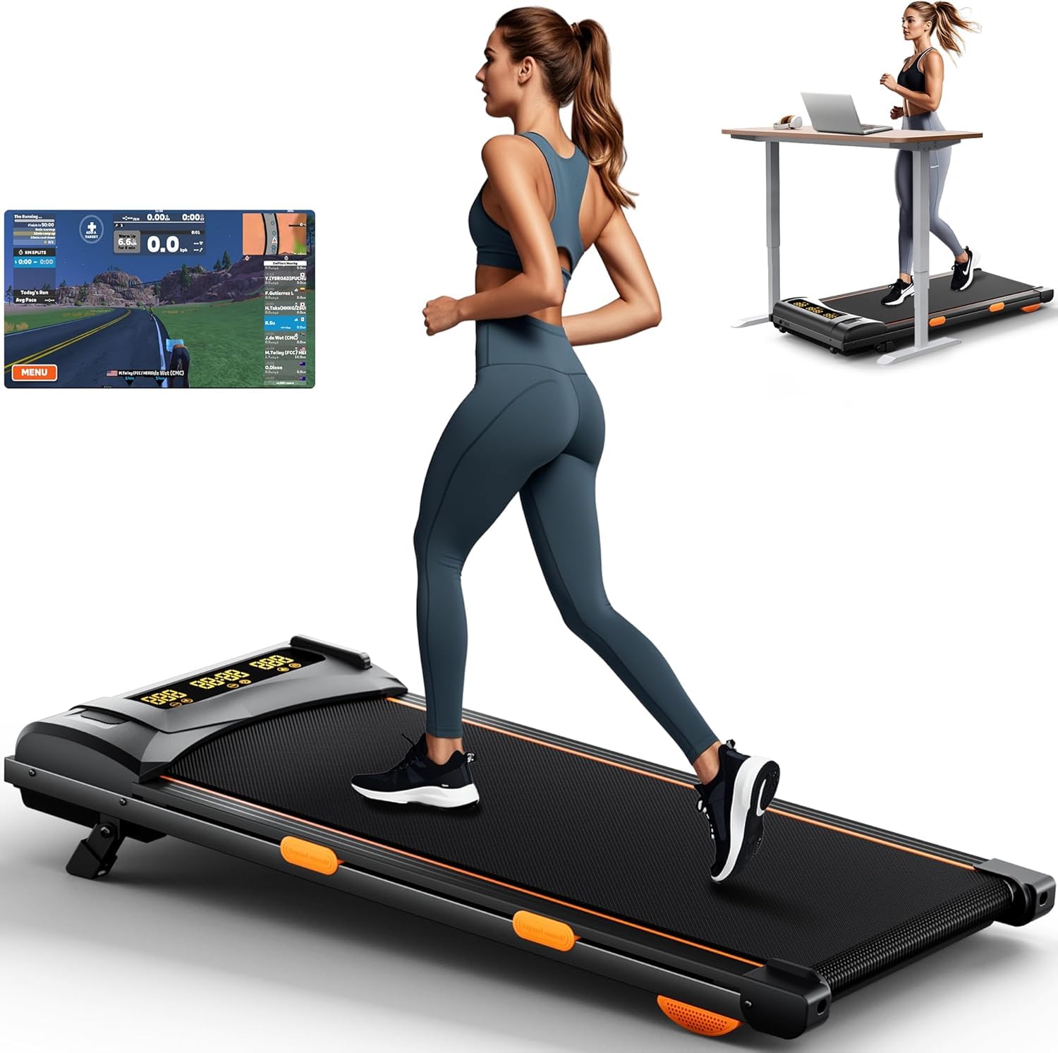 EVKRUN Under-Desk Walking Pad Treadmill – 0.6–12.5 km/h, 12 % Manual Incline, 300 lb (136 kg) Capacity, Large LED Screen, App & Remote Control (Foldable) - Image 15
