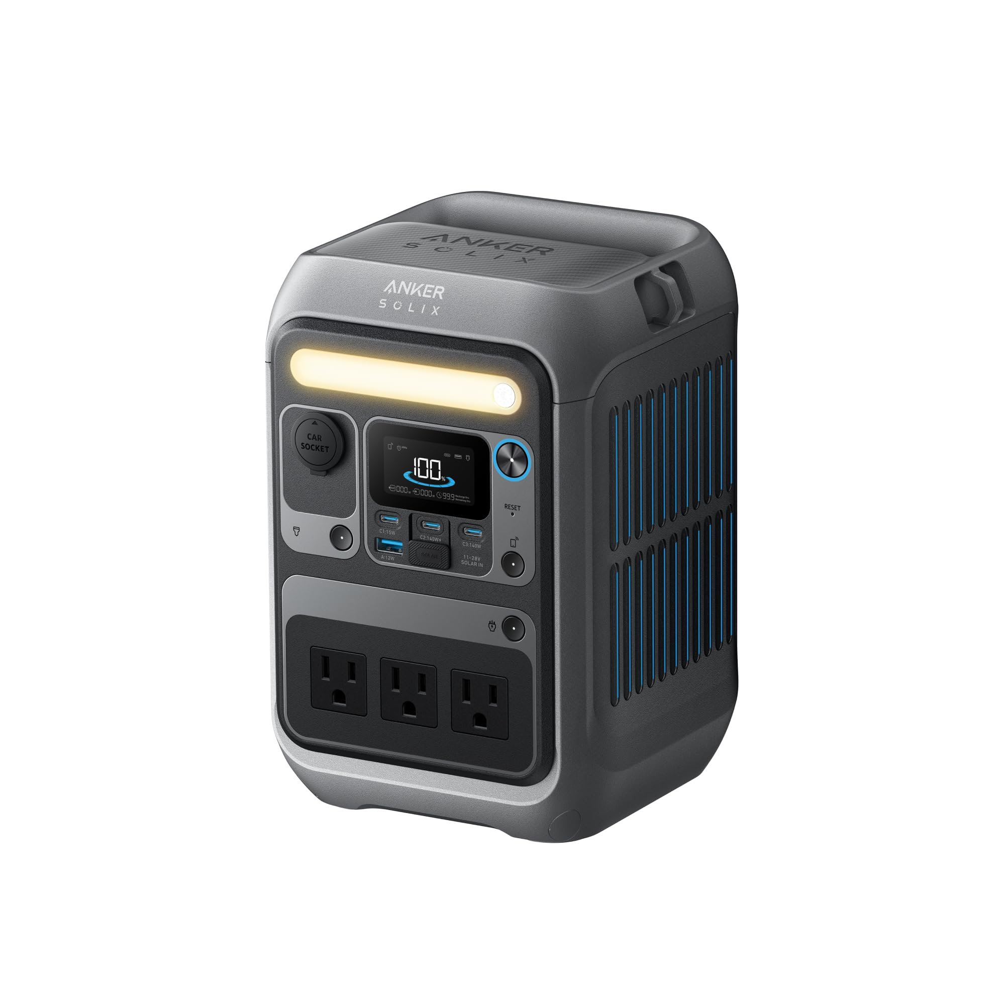 Anker SOLIX C300 Portable Power Station – 288 Wh LiFePO₄, 300 W (600 W Surge), 140 W Two-Way Fast Charge, 8-Port Solar Generator for Camping & Emergencies - Image 2