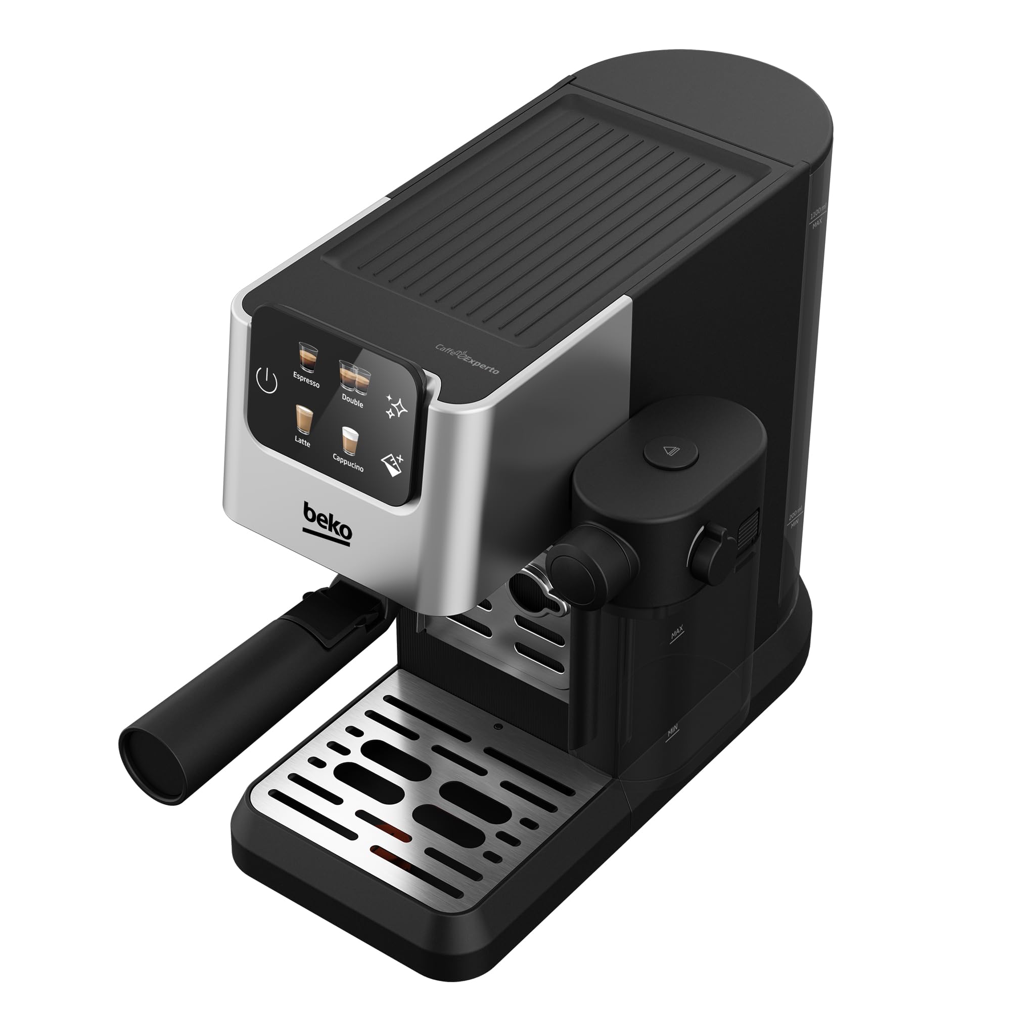 Beko CaffeExperto CEP5304X – Semi-Automatic Espresso Machine with Colour Touch Display & Integrated Milk Jug, Dual Nozzle, 15-Bar, Silver - Image 11