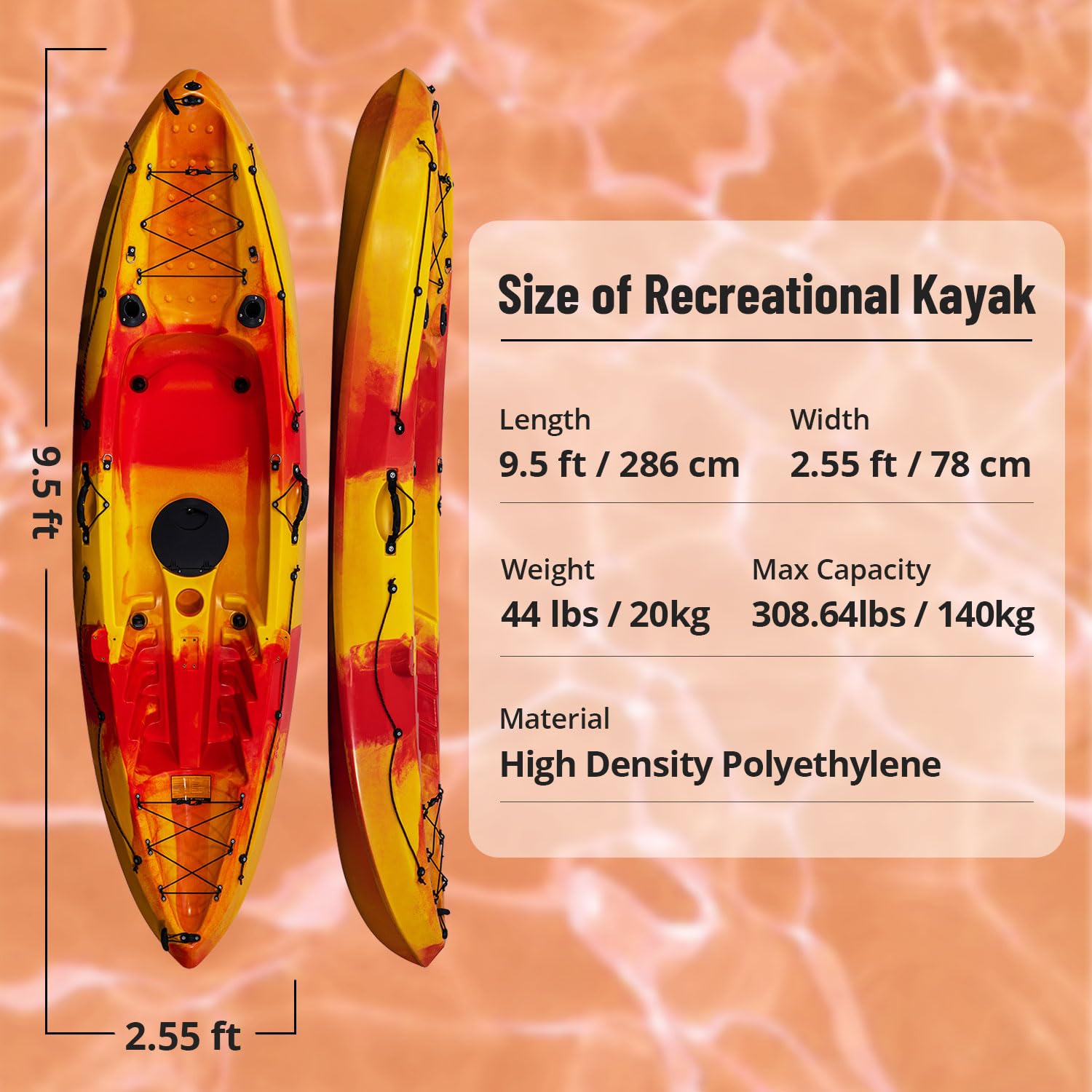 Garvee 12.4 ft Sit-On-Top Kayak – 2-Person HDPE Fishing Kayak, 661 lb Capacity with Accessories - Image 13