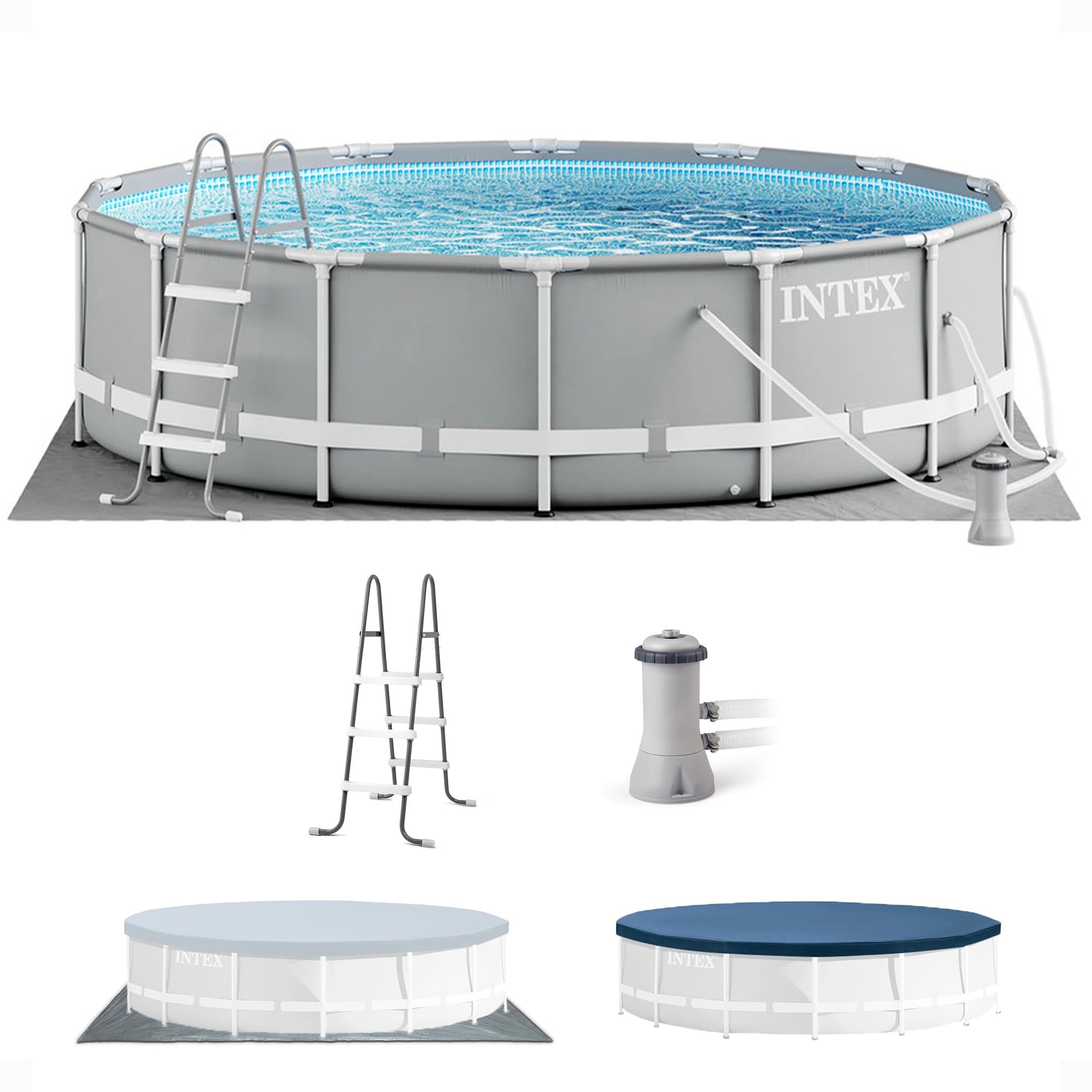 Intex 26701EH Prism Frame 10ft (3.05m) x 30in (76cm) Above Ground Pool Set – 1,185 Gallon (4,486L) Capacity with Filter Pump – Rust & Puncture Resistant, Quick Setup - Image 4