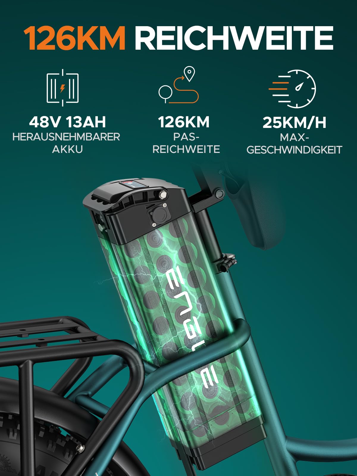 ENGWE L20 BOOST 20″ / 508 mm Fat-Tyre E-Bike – 250 W Motor, 48 V 13 Ah Battery, 75 Nm Torque, 150 km / 93 mi Range - Image 13