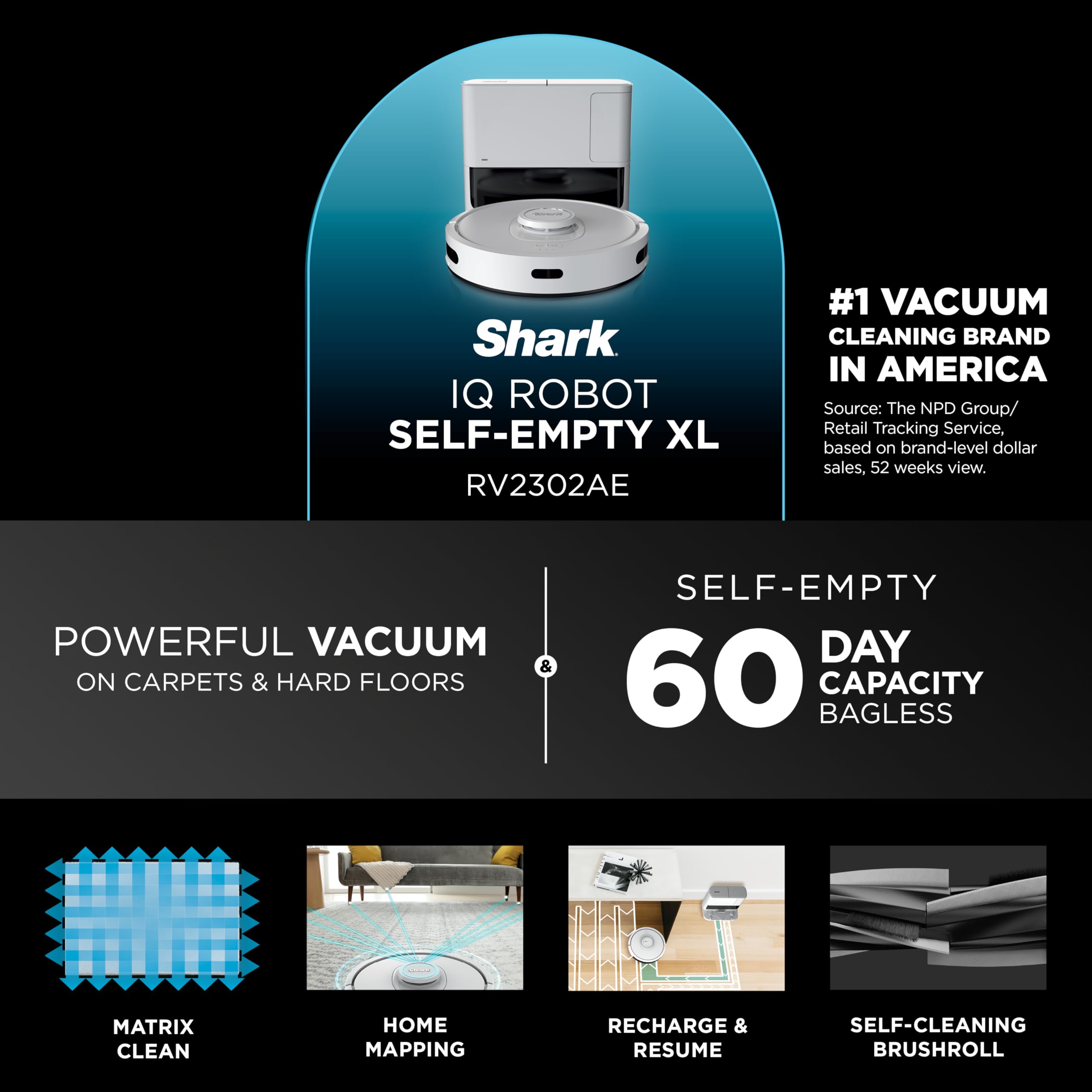 Shark AV2501S AI Ultra Robot Vacuum with HEPA Self-Empty Base, Matrix Clean Navigation, 30-Day Bagless Capacity, Smart Mapping, Voice/App Control, Perfect for Pet Hair & All Floors, Dark Grey - Image 34