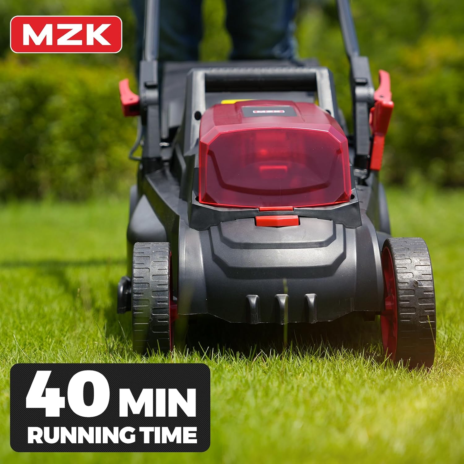 MZK 40V (2×20V) Cordless Electric Lawn Mower – 13″ (33 cm) Deck, Dual 4.0 Ah Batteries & 4-Position Height - Image 2