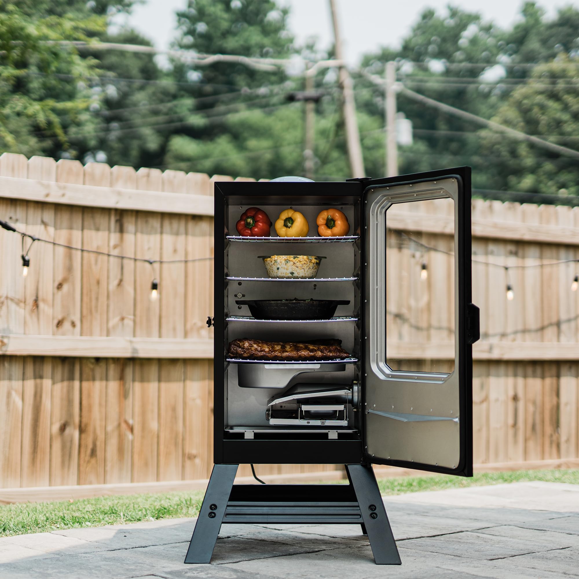 Masterbuilt 30-Inch Digital Electric Vertical Smoker – 710 Sq In Cooking Area, Side Wood Chip Loader, Digital Controls, Chrome Racks & Leg Kit – Model MB20070421, Black - Image 32