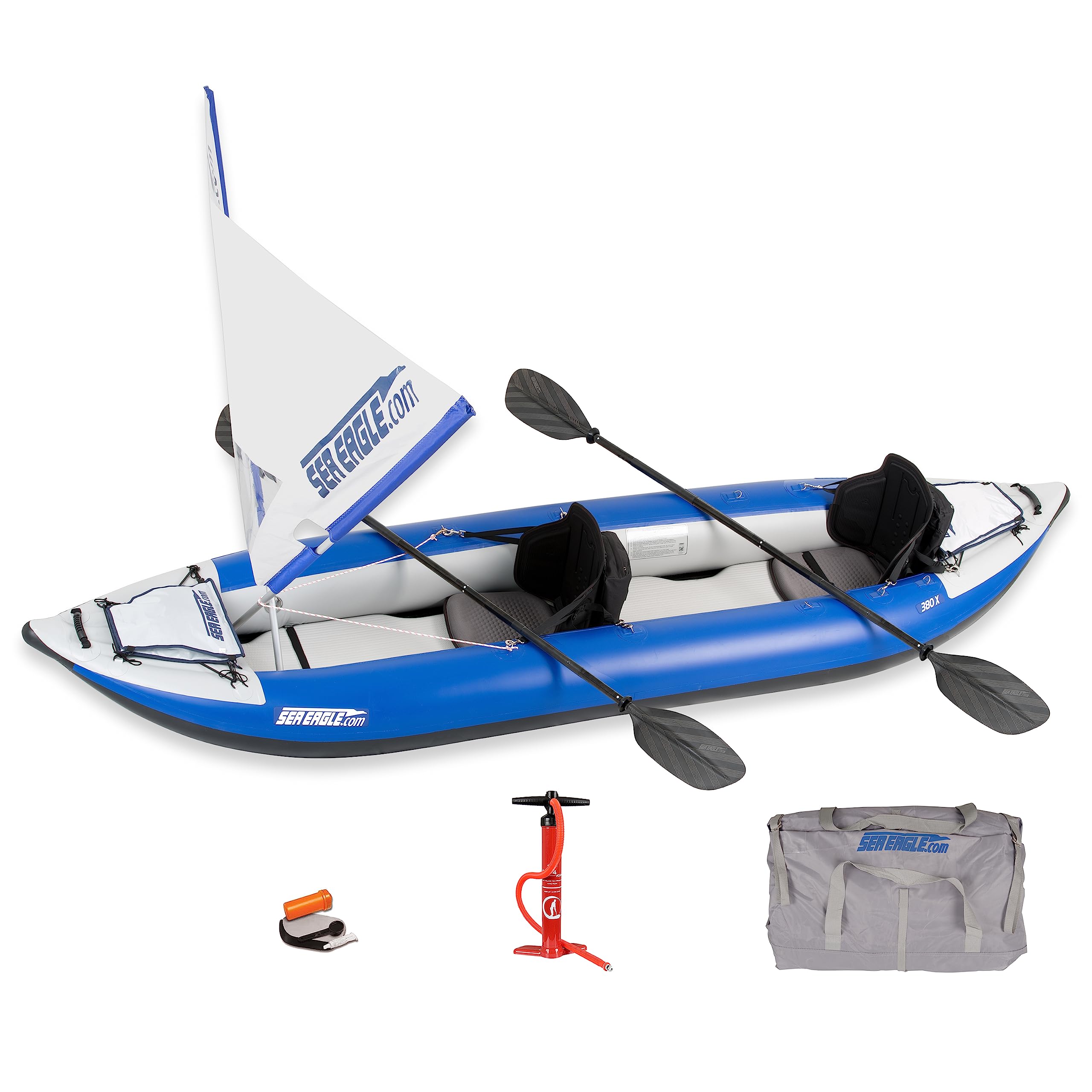 Sea Eagle 380X 12’6″ Explorer Inflatable Kayak – Self-Bailing, Drop-Stitch Floor, Removable Skeg, Whitewater & Touring - Image 2
