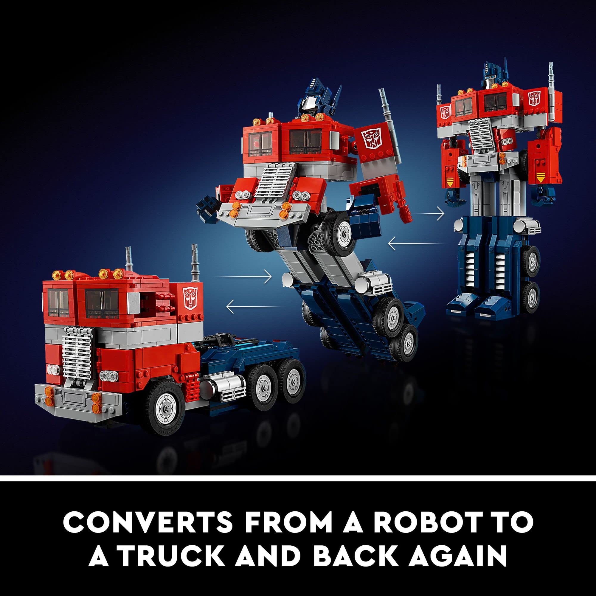 LEGO Icons Optimus Prime Transformers Set 10302 – 2-in-1 Robot and Truck Collectible Model Kit for Adults with Weapons & Accessories – Build & Display Autobot Leader – 1,508 Pieces - Image 3