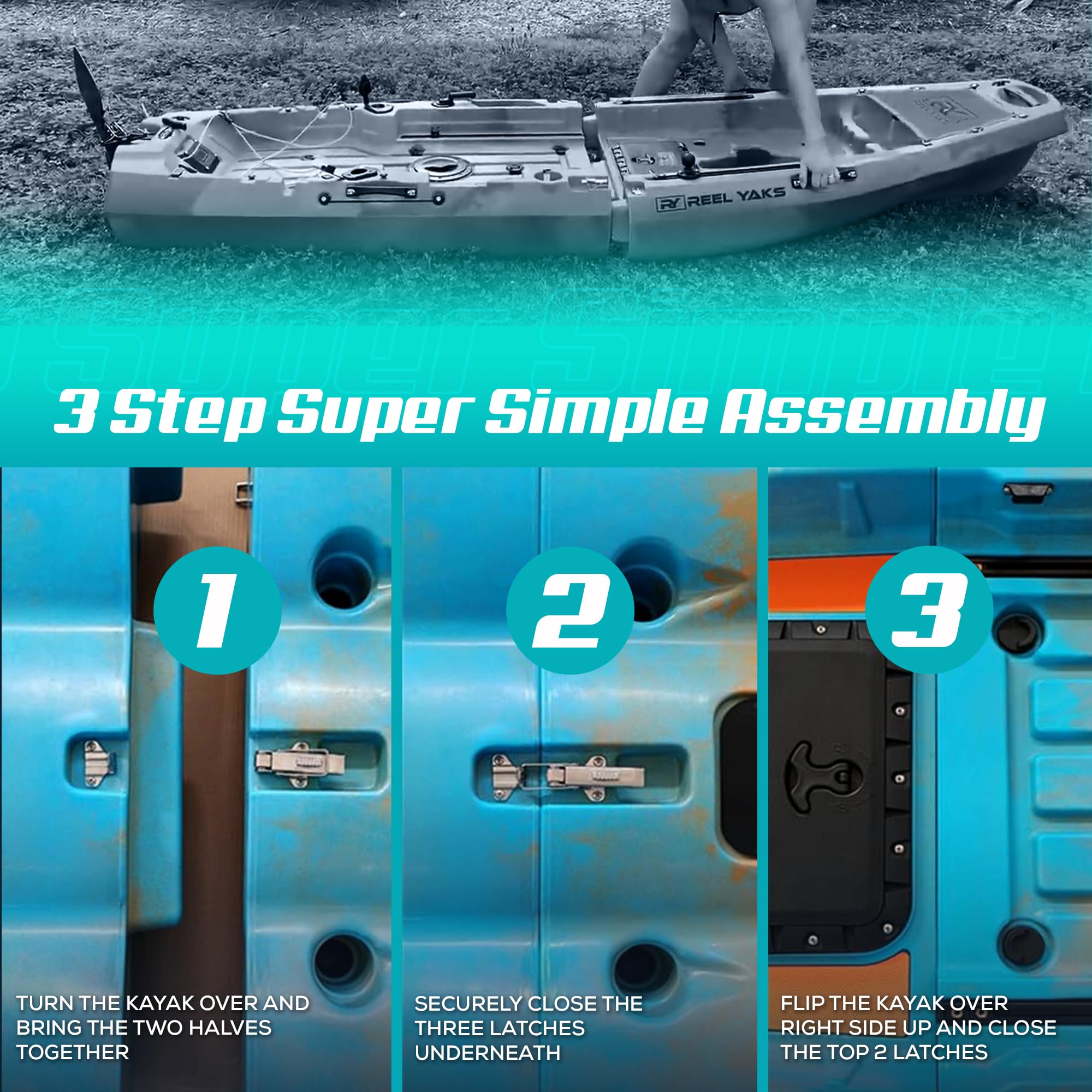 Rocket Modular Fishing Kayak – 9.8 ft Sit-On-Top, Fin & Propeller Drive, 495 lb Capacity, Lightweight & Portable - Image 10