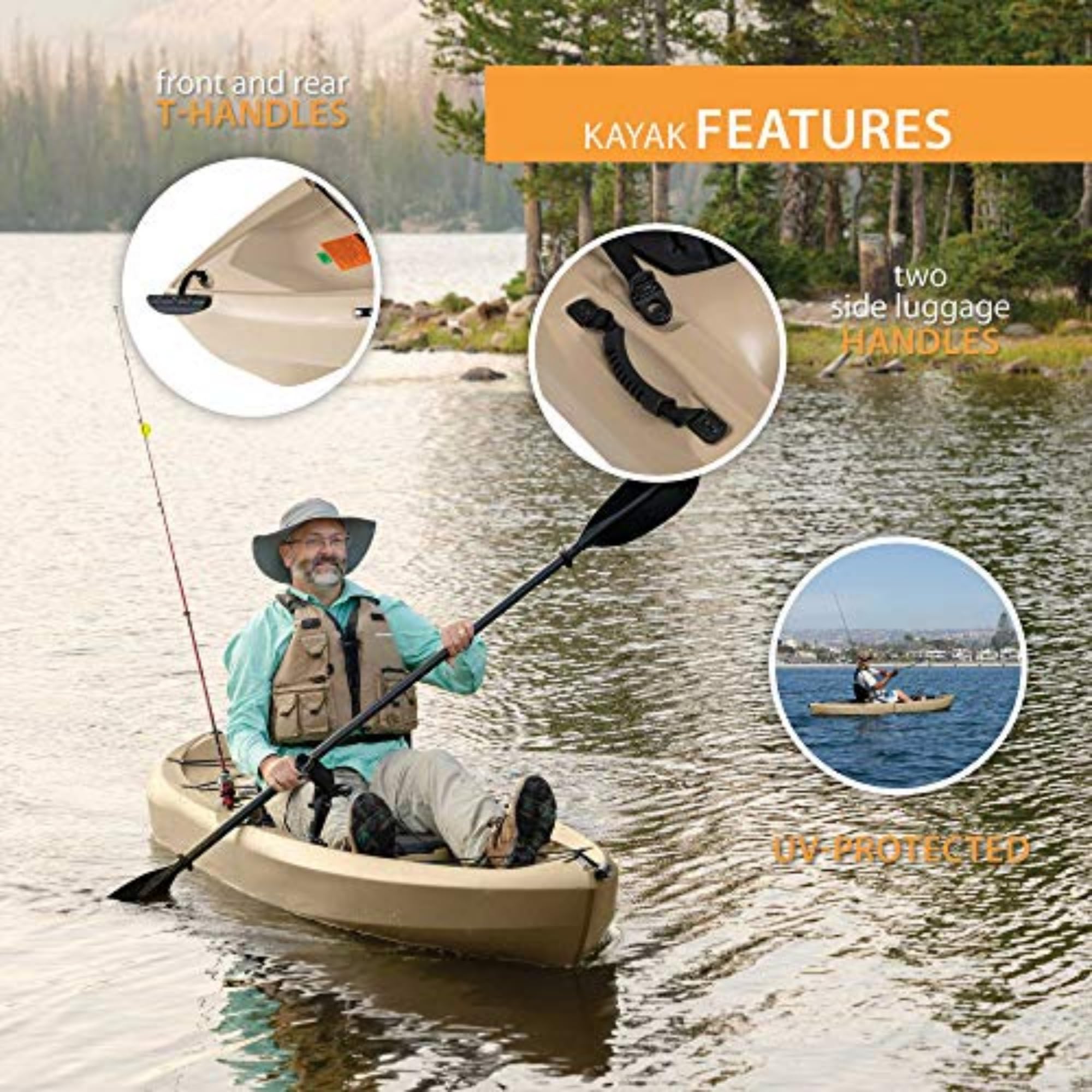 Lifetime Tamarack Angler 100 10′ Sit-On-Top Fishing Kayak – Stable HDPE Hull, Adjustable Seat & Rod Holders - Image 12