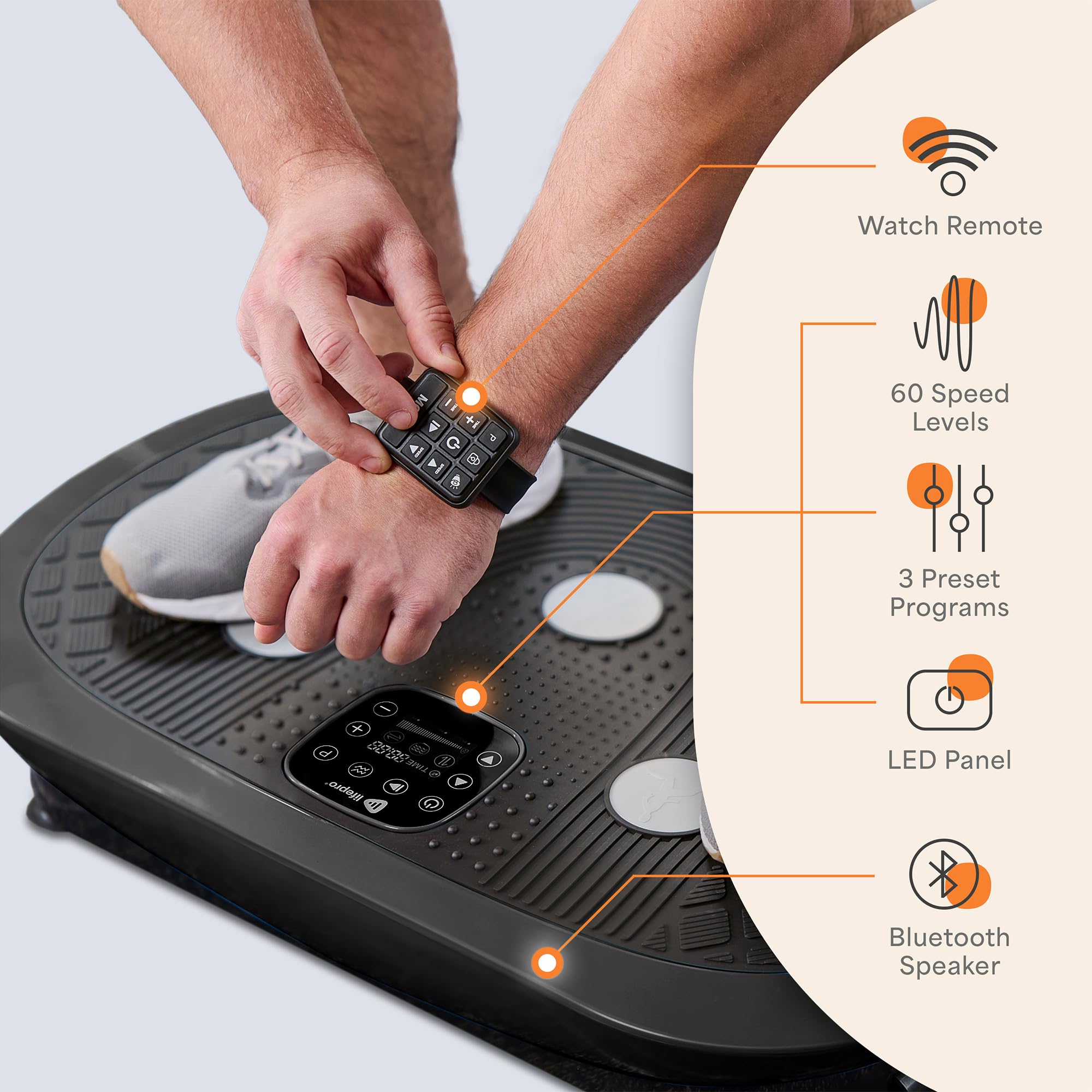 LifePro 4D Vibration Plate Machine – 150 kg Capacity, Silent Triple-Motor 4D Motion for Circulation, Lymphatic Drainage & Body Toning - Image 15