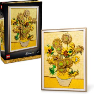 LEGO Art Vincent van Gogh Sunflowers 31215 – 3D Wall Art Building Set for Adults, Creative Home Decor Gift, Inspired by the 1889 Painting – 2,615 Pieces