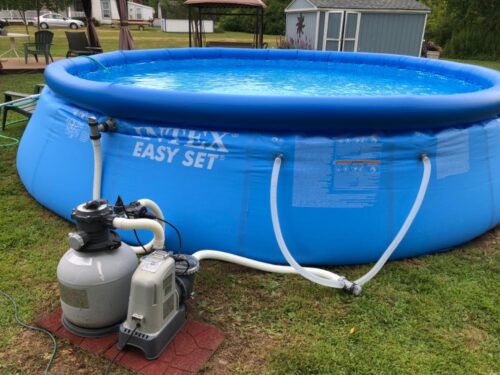 Intex 28167EH Easy Set Inflatable Pool Set – 15ft (4.57m) x 48in (122cm) Round Above Ground Pool with 1,000 GPH Pump, Ladder, Cover & Ground Cloth – 3,736 Gallon (14,141L) Capacity – 3-Ply PVC photo review