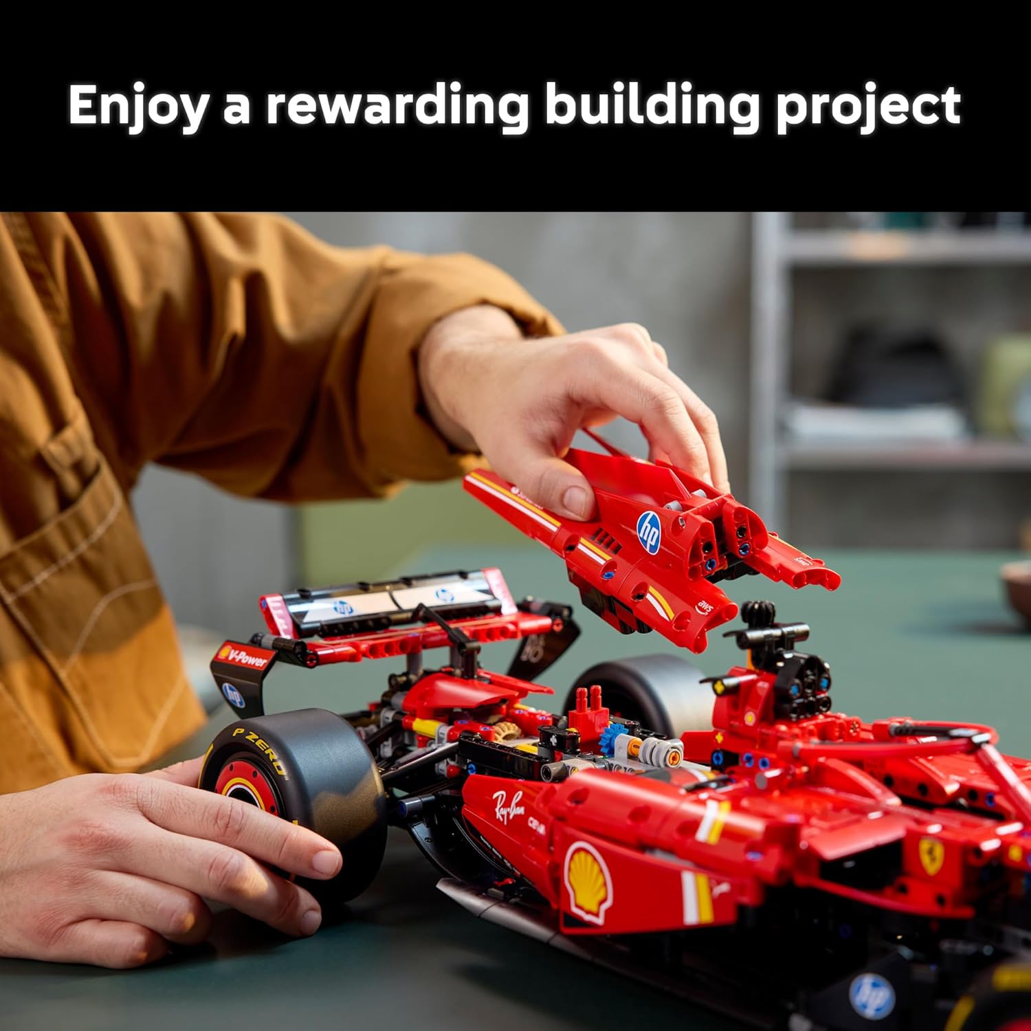 LEGO Technic Ferrari SF-24 F1 Car Model Kit 42207 – 1:8 Scale Buildable Set for Adults with V6 Engine, Gearbox & Adjustable Spoiler – Collectible F1 Display Gift for Racing Fans – 1,362 Pieces - Image 3