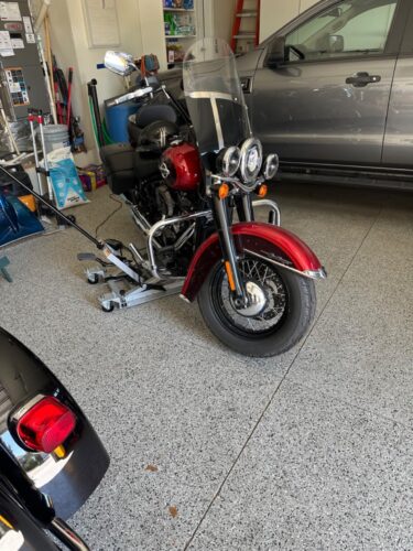 OTC 1545 Ultra Low Profile Motorcycle & ATV Lift – 1,500 lb (680 kg) Capacity, 3.5" Min Height, 17" Skids, Foot Pedal & Tie-Down Straps photo review