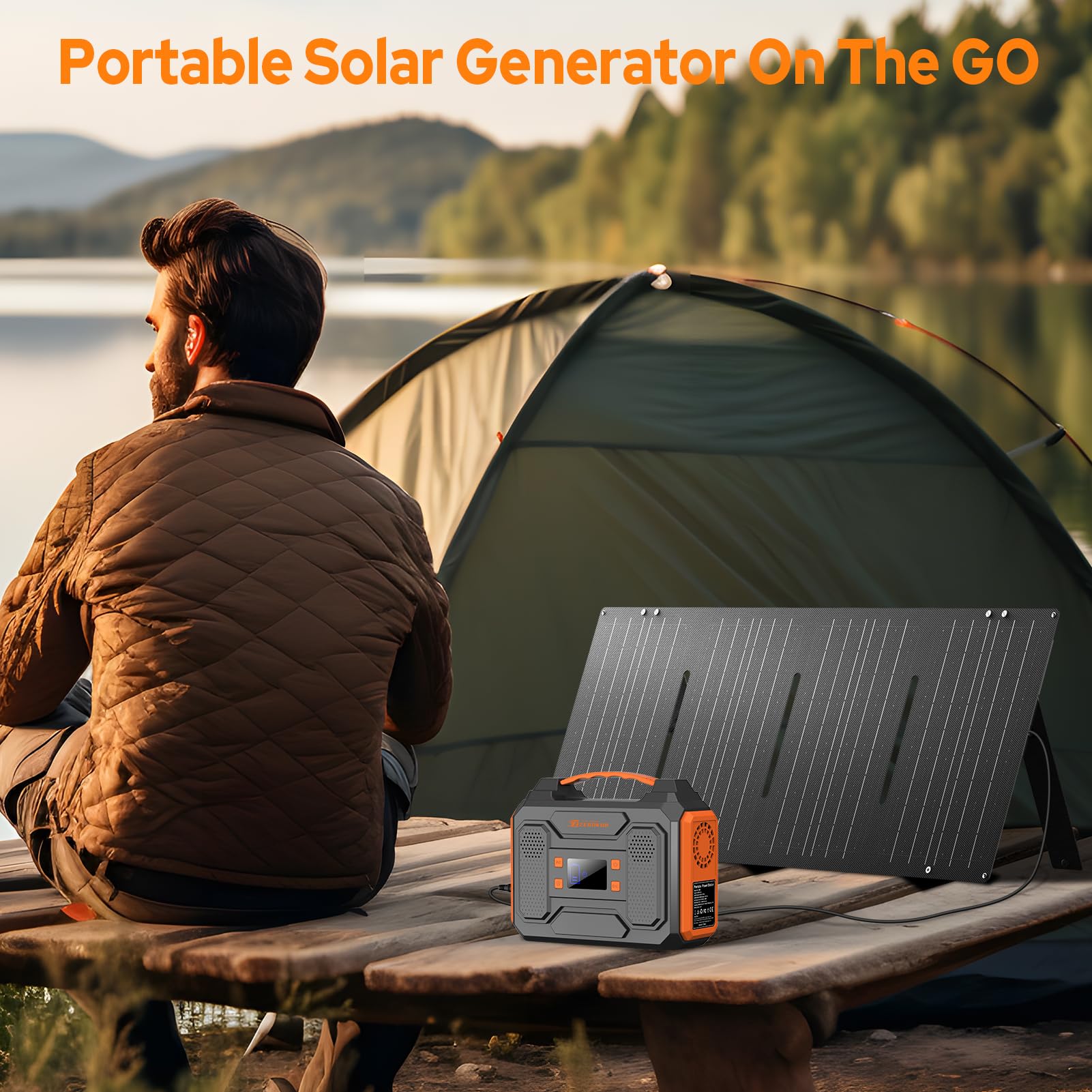 ZeroKor 300W Portable Solar Generator with 60W Foldable Panel – 280Wh Lithium Battery Power Station – Pure Sine Wave 110V AC/DC/USB Outlets – 5.1 lbs (2.3 kg) Lightweight – for RV, Home Backup, Camping - Image 3