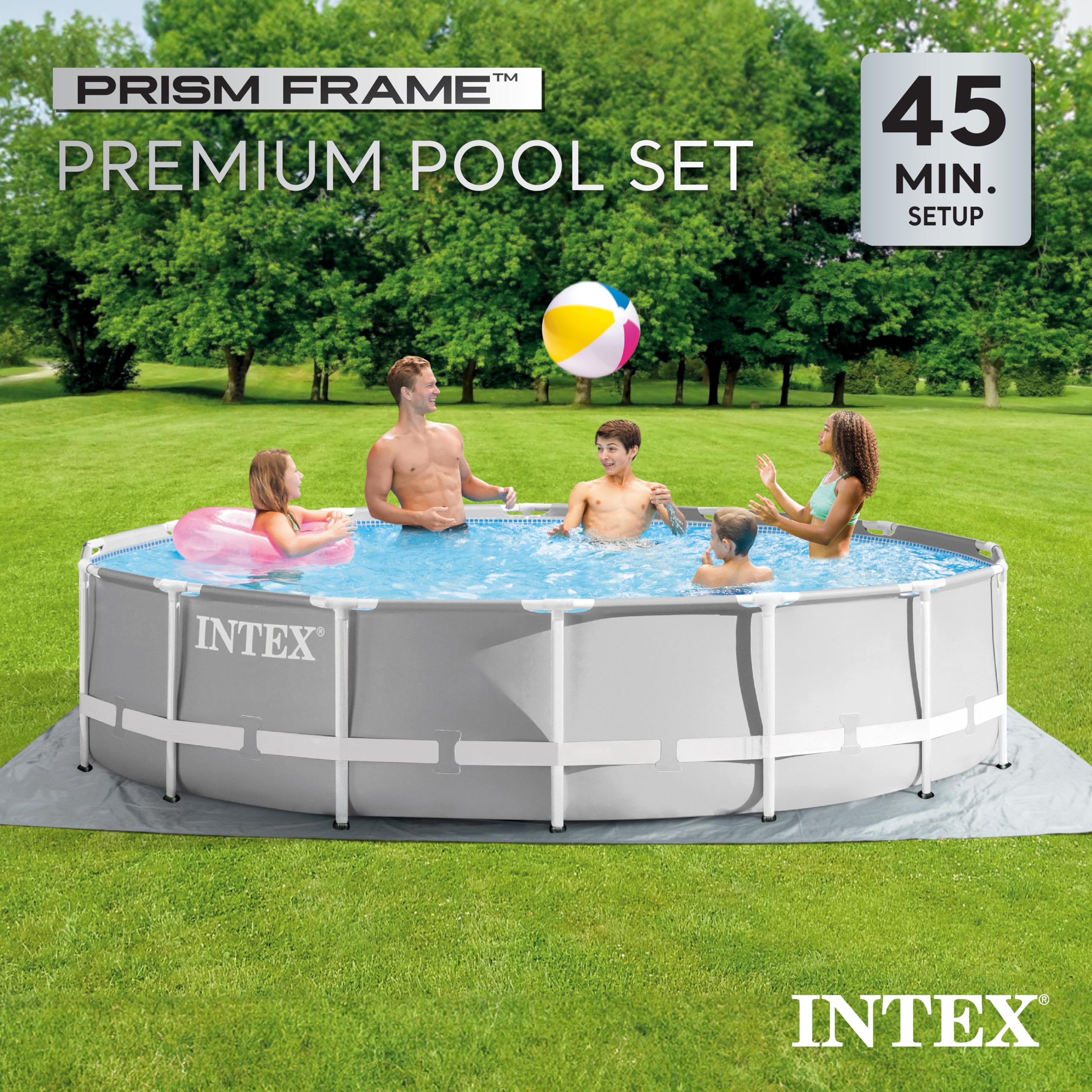 Intex 26701EH Prism Frame 10ft (3.05m) x 30in (76cm) Above Ground Pool Set – 1,185 Gallon (4,486L) Capacity with Filter Pump – Rust & Puncture Resistant, Quick Setup - Image 29
