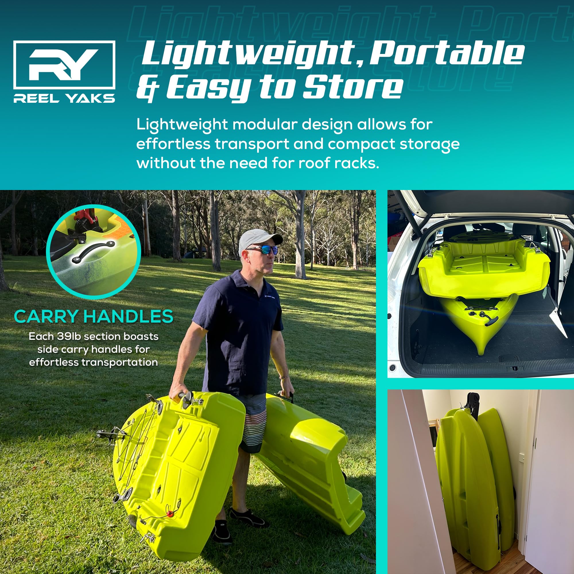 Rocket Modular Fishing Kayak – 9.8 ft Sit-On-Top, Fin & Propeller Drive, 495 lb Capacity, Lightweight & Portable - Image 6