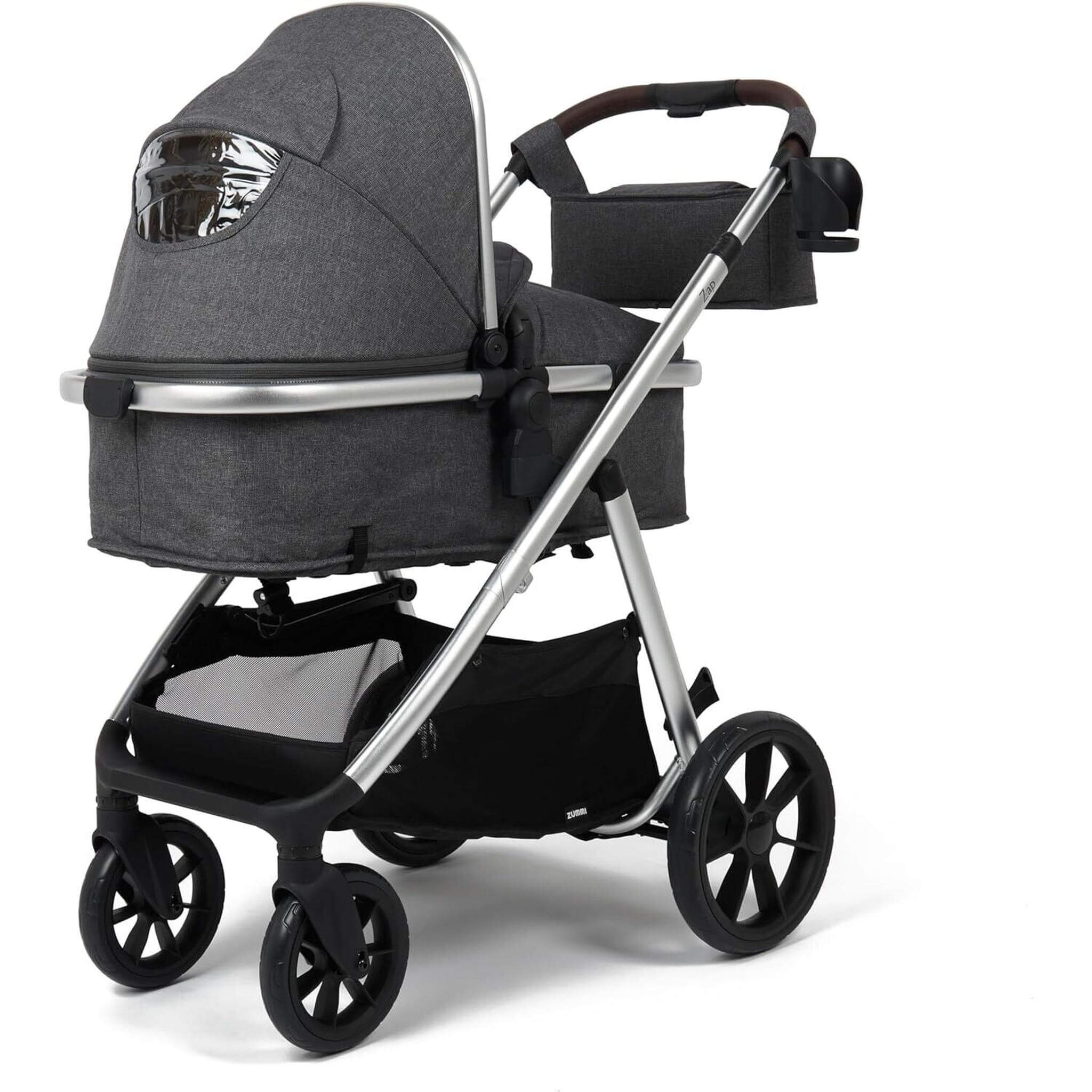 Babylo Zap Travel System Ride-on Board with i-Size Infant Carrier, Silver/Grey