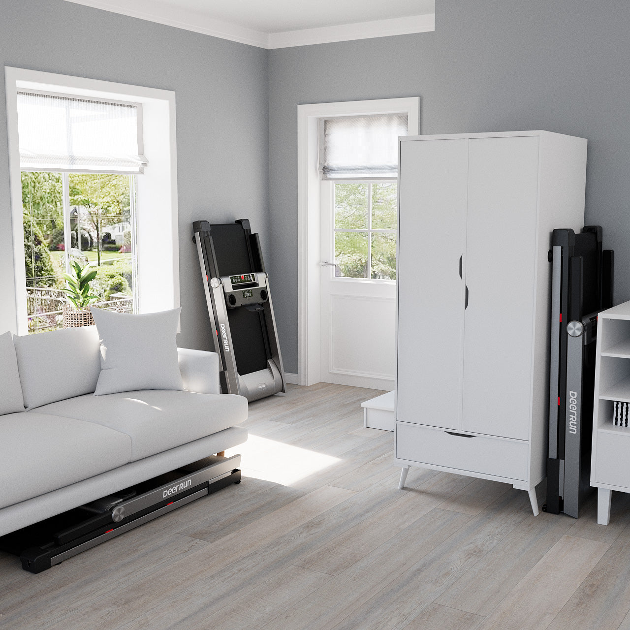 DeerRun A1 Pro Folding Smart Treadmill with 6% Incline - 16 KPH, 158 Kg Capacity